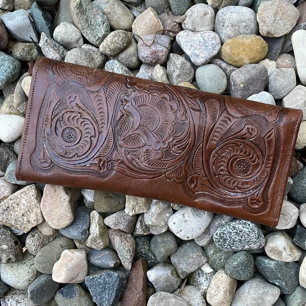 Vintage‎ Bennine YEO Congura Kangaroo Leather Mexican Envelope Clutch Purse